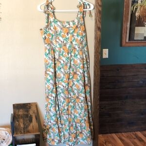 Skies Are Blue Vibrant Floral Midi Dress